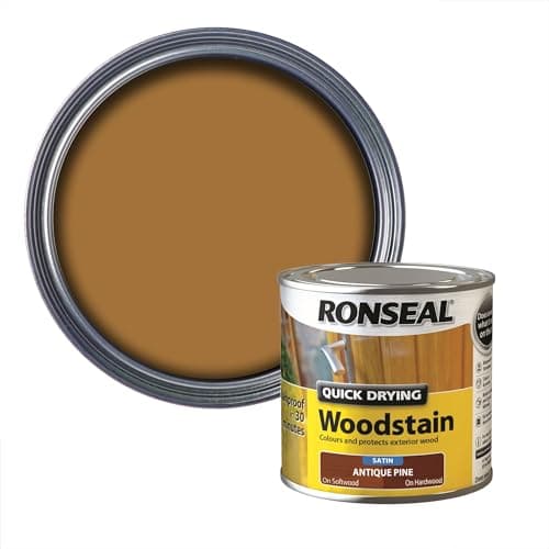 Image of Ronseal QDWSAP250 250ml Woodstain Quick Dry Satin - Antique Pine