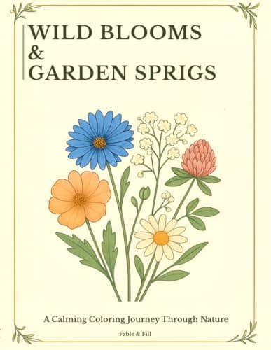 Image of Wild Blooms & Garden Sprigs: A Botanical and Floral Coloring Book for Relaxation, Mindfulness and Stress Relief for Teens and Adults (Florals & Nature Coloring Collection)