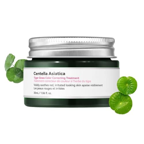 Image of Tiger Grass Colour Correcting Cream,Anti Redness Cream for Face to Neutralise Redness,Centella Asiatica Even Skin Tone Base,Green Colour Corrector for Pore Minimizer,Lightweight Concealer Moisturiser