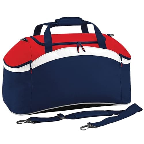 Image of BagBase BG572FNCR Teamwear Holdall French Navy/Classic Red/White Bg572 - French Navy/Classic Red/White, M