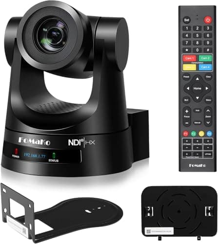Image of FoMaKo NDI HX3 PTZ Camera 30X Optical Zoom AI Auto Tracking HDMI Camera with 3G-SDI IP PoE 1080P@60FPS for Broadcast Church Live Streaming Video Production Supports vMix OBS Wirecast