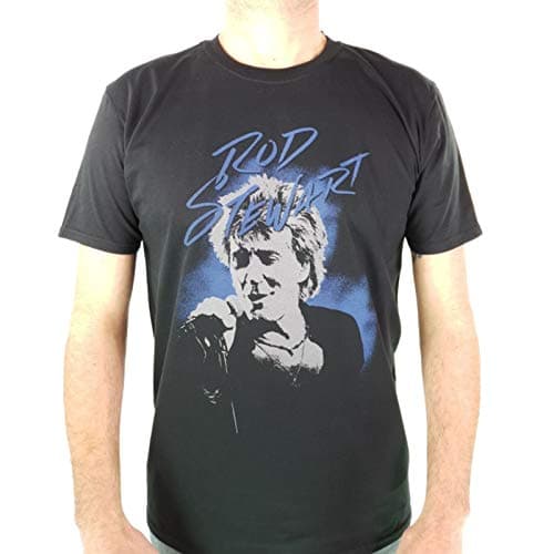 Image of Rod Stewart Mens Black T-Shirt Scribble Photo XXL