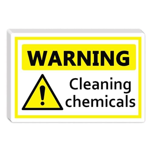 Image of 8 Pcs Warning Cleaning Chemicals Safety Sign Labels Vinyl Waterproof Decal Warning Stickers (17.5x12mm)