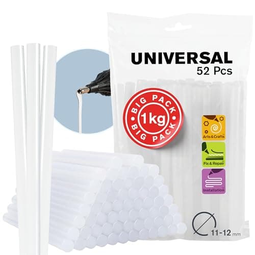 Image of Rapid GEN-T Transparent Hot Glue Sticks Ø 11–12 x 190 mm, 1 kg / 52 pieces Universal Hot Melt Glue Sticks for Hot Glue Guns, for Crafting, Fixing & Repairing (40302799)