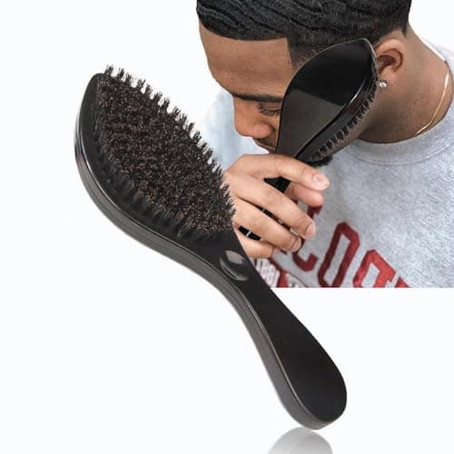 Image of CONGGUAN Boar Bristle Hair Brush Wet and Dry Hair Hairbrush Magic Wave Brush Teasing Hair Brush for Man Women Boys Girls