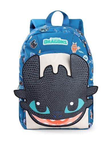 Image of How To Train Your Dragon Toothless Blue Backpack | Zip-Up Design for Kids | Perfect for School Supplies & Back to School | Dreamworks Dragons Character Merch