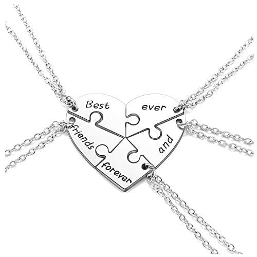 Image of Jovivi 5pc Friendship Best Friend Necklace Heart BFF Friendship Gifts for Women Best Friends Birthday Christmas