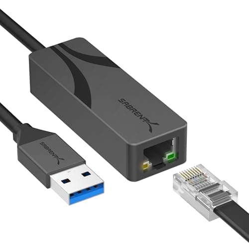 Image of SABRENT USB 3.0 to 2.5 Gigabit Ethernet Adapter – USB-A to 2.5GbE Network Adapter, Aluminum Housing, Plug-and-Play, Backward Compatible with 10/100/1000/2500 Mbps, Bus Powered (NT-UA25)