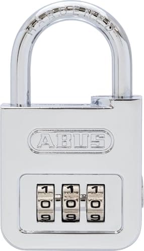 Image of ABUS combination Padlock 160/40 - code Padlock in high-gloss chrome look - with individually adjustable combination code - ABUS security level 5 - Silver