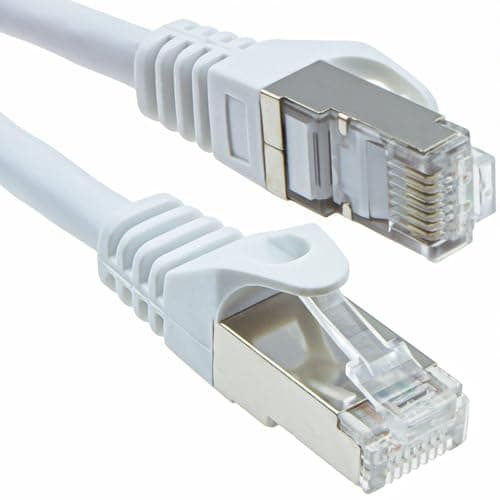 Image of kenable Cat6A SSTP Snagless Shielded RJ45 Network Ethernet 10GIG Cable 0.5m White