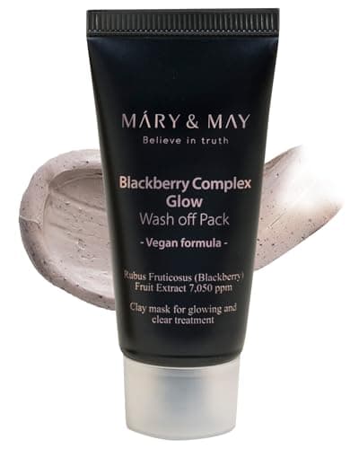 Image of Mary&May Vegan Blackberry Complex Glow Wash Off Mask - Blackhead Care, Pore Clearing, Anti Aging Clay Mask - Bright and Glow Skin - Korean Skincare, 30g