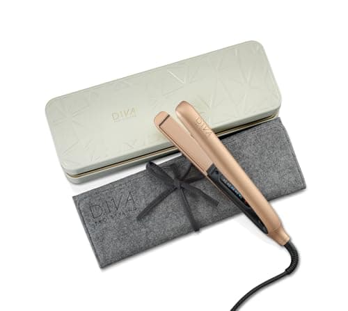 Image of Diva Pro Styling Precious Metals Touch Straightener Rose Gold with Macadamia Argan Oil and Keratin Infused Ceramic Plates, PRO201