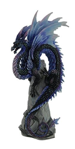 Image of Andrew Bill Sapphire Sentinel Hand Painted Blue Dragon Statue