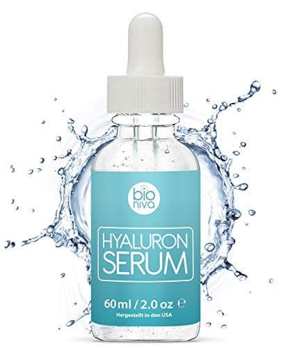 Image of Bioniva Hyaluronic Acid Serum with Vitamin C and E, Green Tea, Aloe Vera, and Jojoba Oil, Anti-Aging Collagen Boosting Facial Skincare, Organic Vegan Skin Moisturizer 60ml