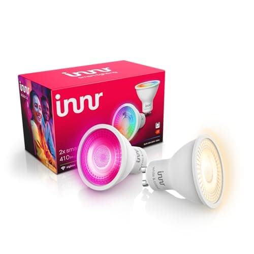 Image of Innr Zigbee GU10 Smart Bulb, Works with Hue* and Alexa (Bridge Required), White & Colour, 16 Million Colours, GU10 LED Spot, dimmable, 410 Lumen, 2-Pack