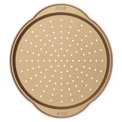 Image of Russell Hobbs Opulence Pizza Tray – 37cm Non-Stick Carbon Steel Round Pan with Perforated Base for Even Heat Distribution, Ideal for Pizza, Chips & Garlic Bread, Oven Safe to 220°C
