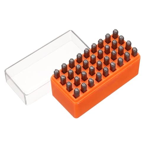 Image of sourcing map 36 Pcs Metal Letter Stamps 1/8" 3mm 40Cr Uppercase Letter and Number Stamp Set Hand Stamping Punch Kit with Case for Jewelry Making Craft Arts Ring Bracelet