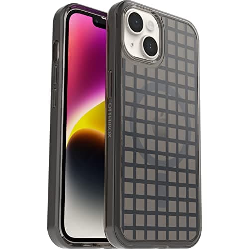 Image of OtterBox Symmetry+ Clear Case for iPhone 14/iPhone 13 for MagSafe, Shockproof, Drop proof, Protective Thin Case, 3x Tested to Military Standard, Antimicrobial Protection, Window Pane Black