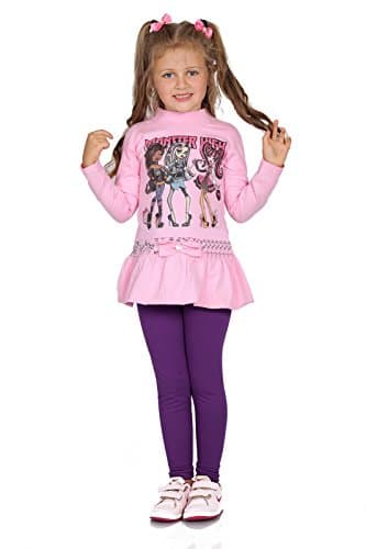 Image of FUTURO FASHION Girls Children Full Length Plain Cotton Leggings Cycling Casual Wear Infant Trousers Leggings Solid Tights Pants for Kids 12 Years Violet Child