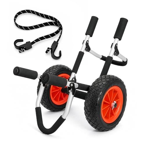 Image of SUNNYNEST Upgraded Foldable Kayak Trolley Cart with No-Flat Airless Tires, Heavy Duty Aluminum Canoe Cart Carrier for Kayak Canoe SUP Paddle Board Boat Transport, 100kg Capacity Portable Boat Trailer