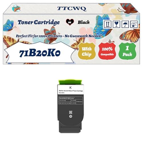 Image of Compatible for Lexmark 71B20K0 71B20C0 71B20M0 71B20Y0 Toner Cartridge Work for Lexmark CS310DN CS310N CS410DN CS410DTN CS410N Printers (1 Pack Black)