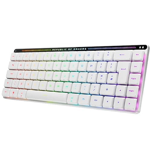 Image of ASUS ROG Falchion RX Low Profile 65% Compact Wireless Gaming Keyboard, Pre-lubed RX Red Low-Profile Optical Switches, Silicone Dampening Foam, Touch Panel, RGB, Apple Mac Compatible, UK Layout, white