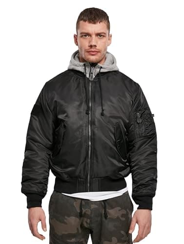 Image of Brandit MA1 Sweat Hooded Jacket, color: black-grey, size: 5XL