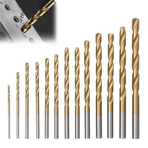 Image of 13pcs Metal Drill Bits Hss Cobalt Steel M35 Metric High Speed Steel Twist Drill Bit Set Straight Shank 1.5 to 6.5mm Extremely Heat Resistant for Stainless Cast Iron Plastic Drilling Tool Wood