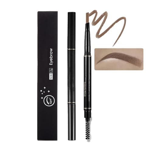 Image of Dual-Ended Eyebrow Pencil with Ultra-Fine Tip & Spoolie Brush - Waterproof Long-Wear Vegan Brow Definer for Natural Hair-Like Strokes - Precise Smudge-Proof Brow Makeup for Daily (Light Brown)