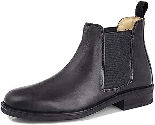 Image of Roamers Mens Leather Chelsea Boots Cushioned Leather Lining (13 UK, Black)