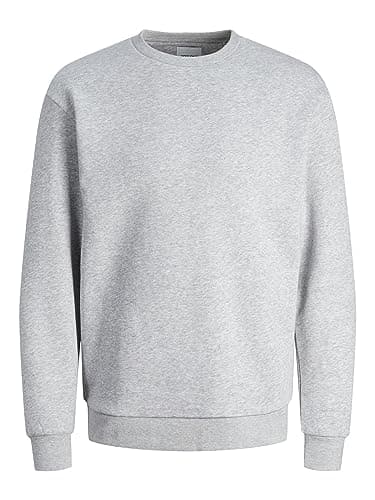 Image of JACK & JONES Mens Jjebradley Crew Noos Sweater, Light Grey, S UK