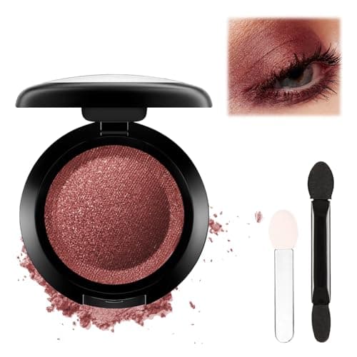Image of Shimmer Reddish Brown Eyeshadow, Highly Pigmented Eye Shadows, Creamy Texture for Easy Blend, Nude Eyeshadow Palette for Natural Look, Glitter Eye Makeup, Compact Design Neutral Eye Shadow for Daily