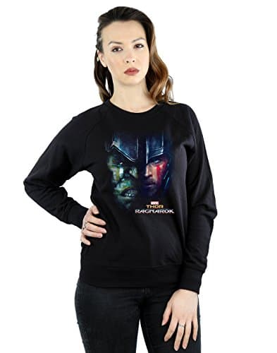 Image of Marvel Women's Thor Ragnarok Hulk Split Face Sweatshirt Large Black