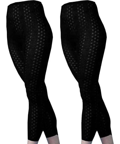 Image of 2 Pack Women’s Thermal Bottoms Soft Cotton Blend Long Johns Leggings, Warm Winter Base Layer Trousers for Cold Weather, Skiing & Everyday Underwear (UK, Numeric, 10, 12, Regular, Regular, Black)