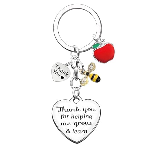 Image of YpbbyKit Teacher Gifts for Women Thank You for Helping Me Grow and Learn Keyring Gifts for Teachers Thank You Appreciation End of Year Teacher Present