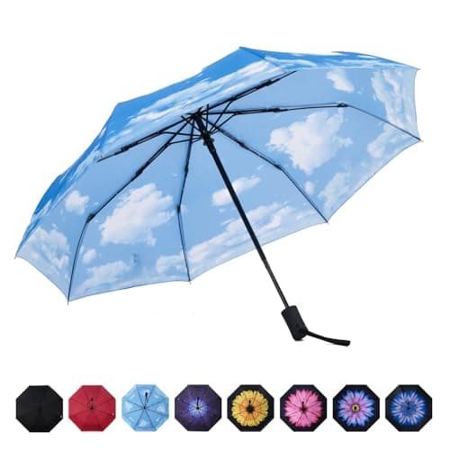 Image of SY COMPACT Travel Umbrella Windproof Auto Open Close Unbreakable Umbrellas