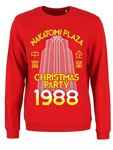 Image of Grindstore Women's Nakatomi Plaza Christmas Jumper Sweater Red