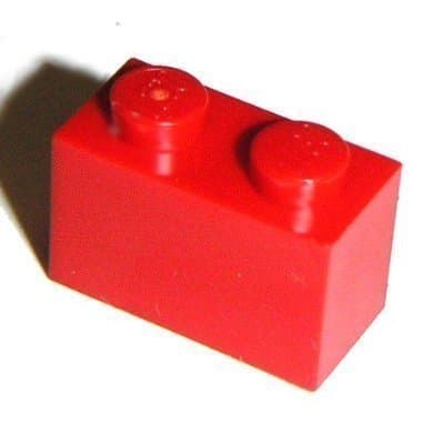 Image of LEGO Building Accessories 1 x 2 Red Brick, Bulk - 50 Pieces per Package