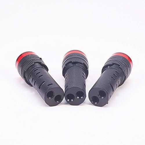 Image of Othmro Red 24V LED Indicator Signal Lamp, Plastic Panel Mount Led Light Length 48.5mm AD16-16SM 16mm 3PCS