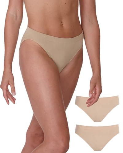 Image of Silky Dance 2 Pairs Seamless High Cut Brief for Women - Nude - X-Small