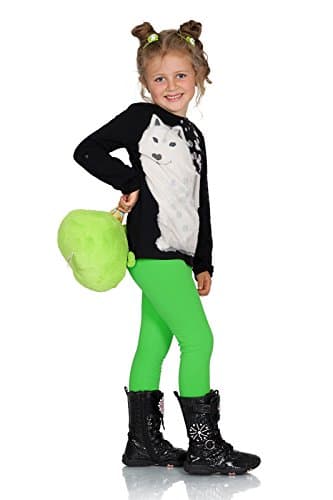 Image of FUTURO FASHION Girls Children Full Length Plain Cotton Leggings Cycling Casual Wear Infant Trousers Leggings Solid Tights Pants for Kids 2 Years Green Child