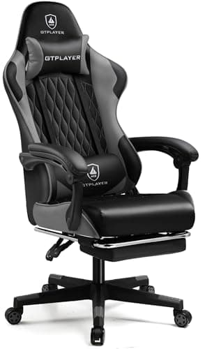 Image of GTPLAYER Gaming Chair, Ergonomic Computer Chair with Footrest, Headrest and Lumbar Support Height Adjustable Gaming Chair 360° Swivel Office