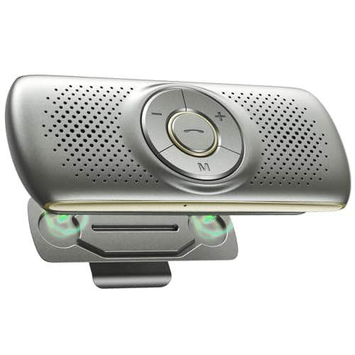 Image of AGPTEK Hands Free Car Phone Kit Bluetooth 5.0 for GPS with TF Card Slot, Siri Google Assistant Support, Motion AUTO ON, Wireless in Car Visor Speakerphone Kits for Android & iOS Phone