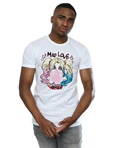 Image of DC Comics Men's Harley Quinn Mad Love T-Shirt White X-Large