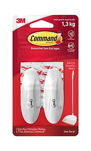 Image of Command 17068 Medium Wire Hooks with Strips (Pack of 2, 2 Hooks and 4 Medium Adhesive Strips Each)