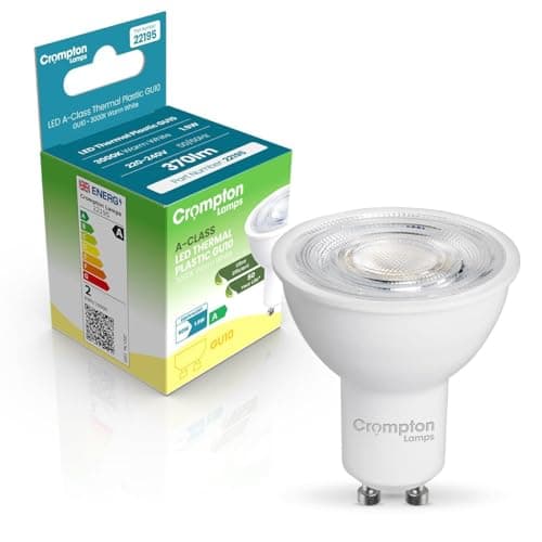 Image of Crompton Lamps LED Ultra-Efficient GU10 Spotlight 1.9W A-Class (50W Equivalent) 3000K Warm White 36° 370lm Energy Efficient Filament A-Rated Multipack Light Bulbs (1)