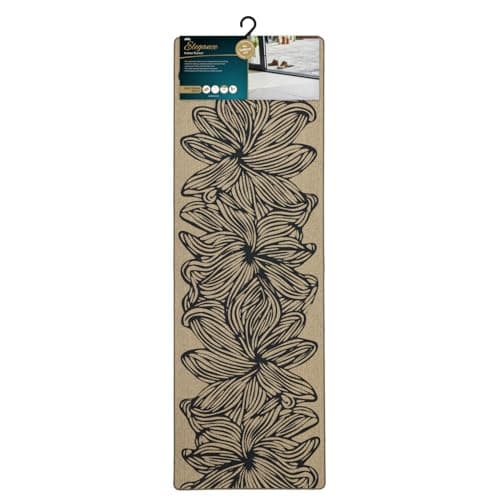 Image of JVL Elegance Machine Washable Entrance Runner Doormat, 50x150cm - Flowers