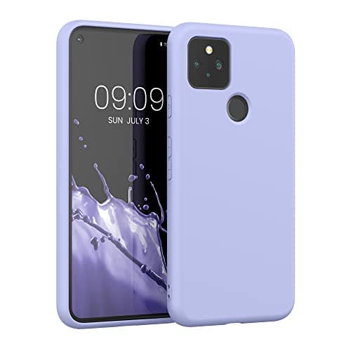 Image of kwmobile Case Compatible with Google Pixel 5 Case - Slim Protective TPU Silicone Phone Cover - Light Lavender