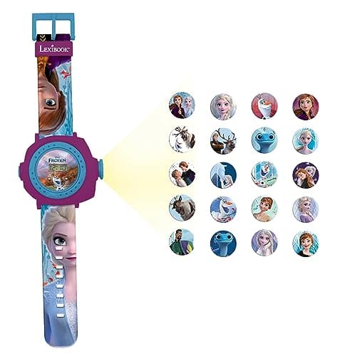 Image of LEXIBOOK Frozen 2 Adjustable Projection Watch Digital Screen – 20 Images of Elsa, Anna and Olaf - for Children/Girls - Blue and Purple –– DMW050FZ