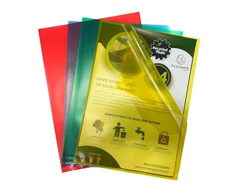 Image of Exacompta - Ref 58340E - Pack of 25 A4 Forever Corner Pockets - Made of Recycled Grained Polypropylene - Thickness 12/100th - Dimensions: 22 x 31 cm - Assorted Colours
